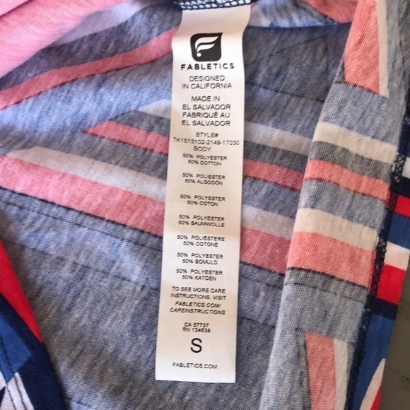 Fabletics Americana Print McKinney Tee Sleeveless Athletic‎ Tank Top - Picture 7 of 9